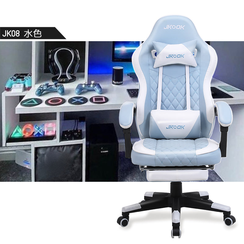 \ 特価中/ゲーミングチェア ファブリック ゲームチェア デスクチェア パソコンチェア オフィスチェア オットマン付き オフィスチェア 腰痛対策 SWOLOL テレワーク  かわいい おしゃれ 在宅勤務 人間工学 「一年保証」 白 黒