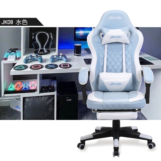 \ 特価中/ゲーミングチェア ファブリック ゲームチェア デスクチェア パソコンチェア オフィスチェア オットマン付き オフィスチェア 腰痛対策 SWOLOL テレワーク  かわいい おしゃれ 在宅勤務 人間工学 「一年保証」 白 黒