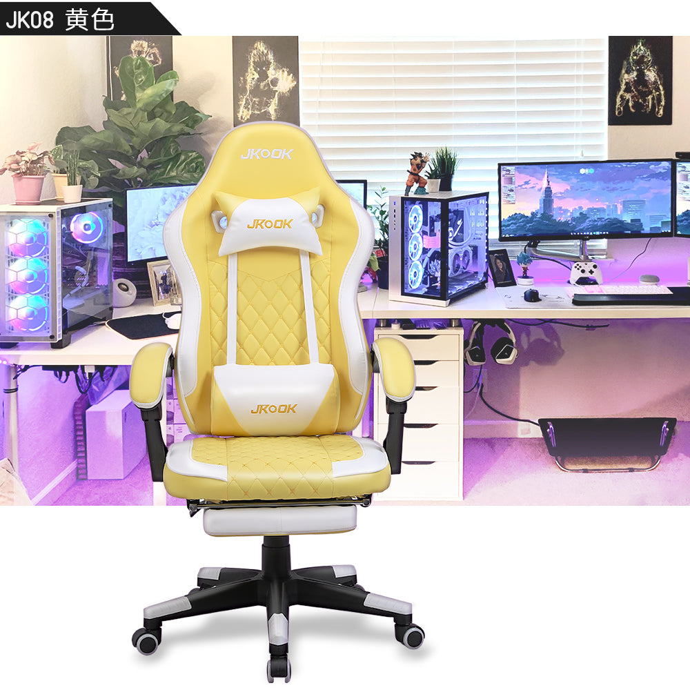 \ 特価中/ゲーミングチェア ファブリック ゲームチェア デスクチェア パソコンチェア オフィスチェア オットマン付き オフィスチェア 腰痛対策 SWOLOL テレワーク  かわいい おしゃれ 在宅勤務 人間工学 「一年保証」 白 黒