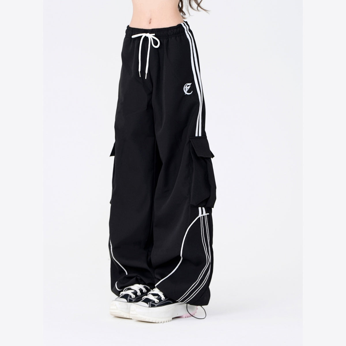 カーゴパンツ ストリートダンス パンツ レディース ブラック ジョガーパンツ