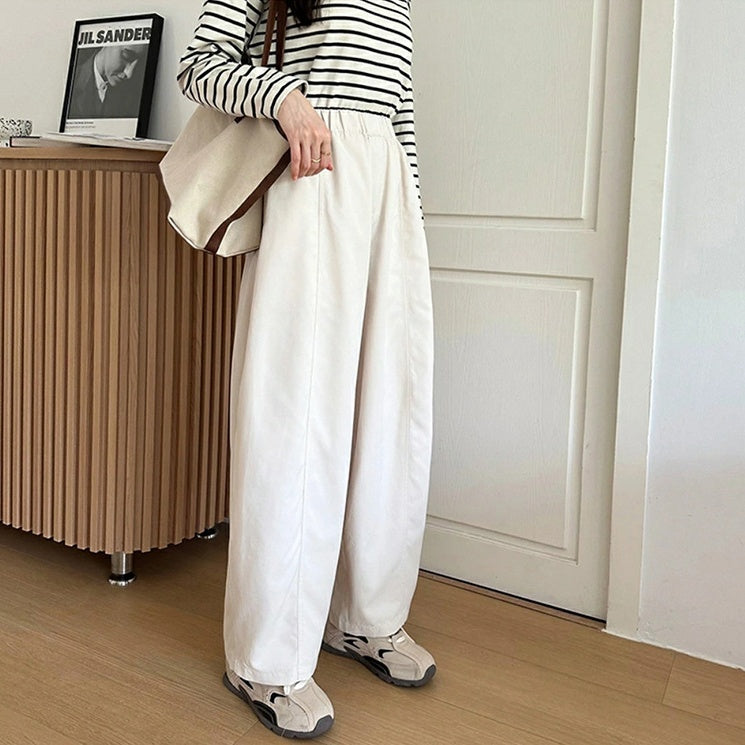 ワイドパンツ レディース ハイウエスト ボトムス スラックス ストレートパンツ 体型カバー