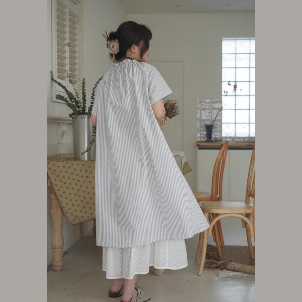 シャツ ブラウス ロングシャツ クルーネックシャツ 彼シャツ トップス