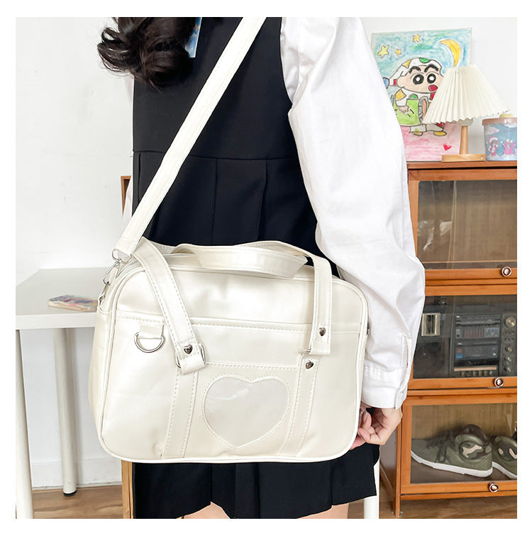 スクールバッグ 合皮 スクバ JKバッグ ショルダーバッグ 通学サブバッグ レディース