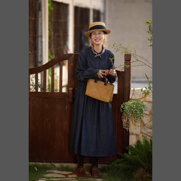 デニムワンピース ワンピース レディース 長袖 スプリングドレス 春服 エレガント