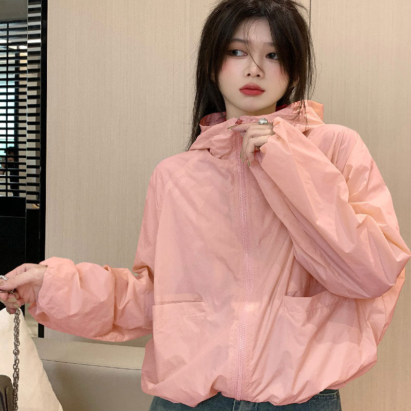 マウンテンパーカー レディース ショート丈 ジャケット UVパーカー フード付き