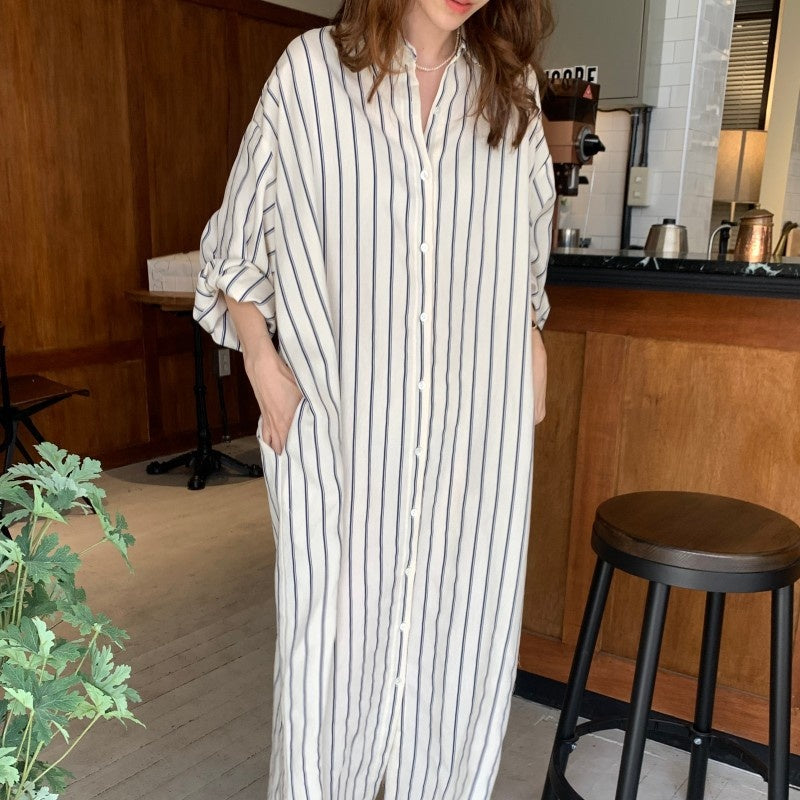 ストライプシャツ ブラウス ワンピース トップス レディース オーバーシャツ