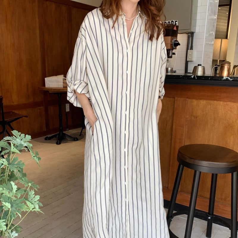 ストライプシャツ ブラウス ワンピース トップス レディース オーバーシャツ