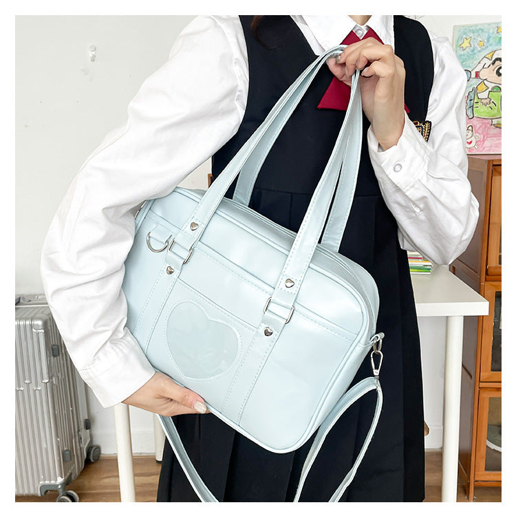 スクールバッグ 合皮 スクバ JKバッグ ショルダーバッグ 通学サブバッグ レディース