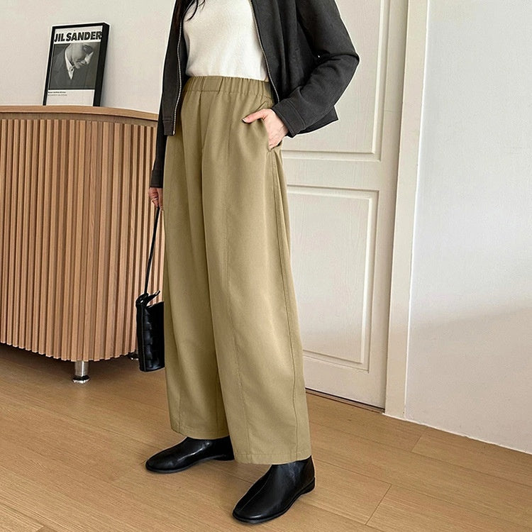 ワイドパンツ レディース ハイウエスト ボトムス スラックス ストレートパンツ 体型カバー