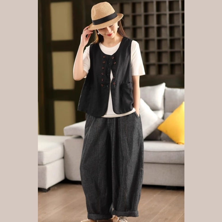 マーメイドベスト レディース コーディガン 砂洗い 麻素材 無地 シンプル