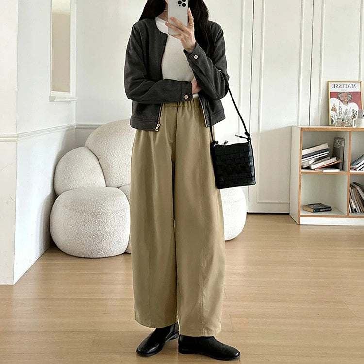 ワイドパンツ レディース ハイウエスト ボトムス スラックス ストレートパンツ 体型カバー