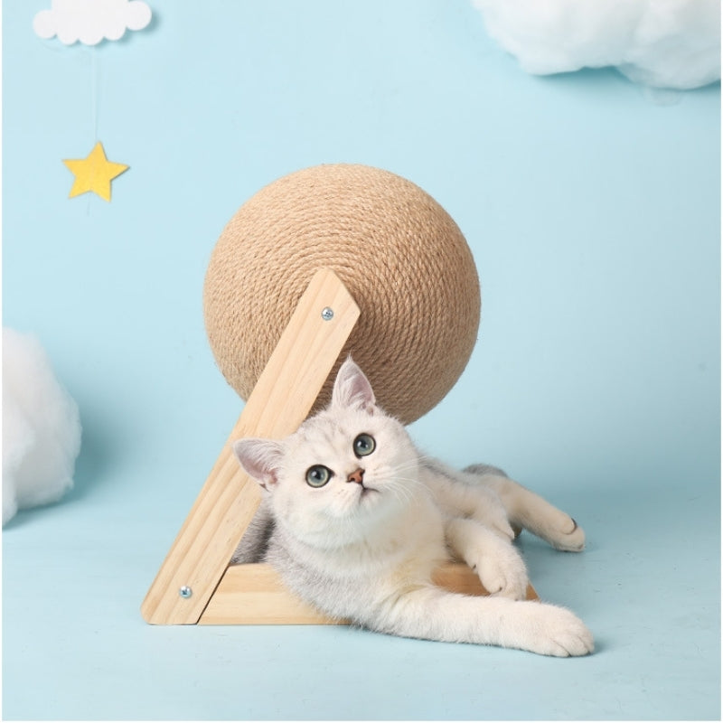 猫スクラッチボール サイザル猫のスクラッチボール 猫爪とぎ板 猫爪とぎマット 猫爪とぎボール 木製ベース