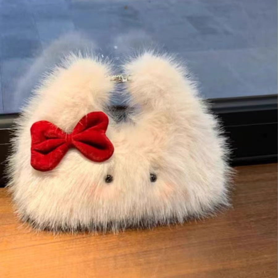 ファーバッグ 猫バッグ 可愛い バッグ 学生用 ショルダーバッグ 斜め掛け