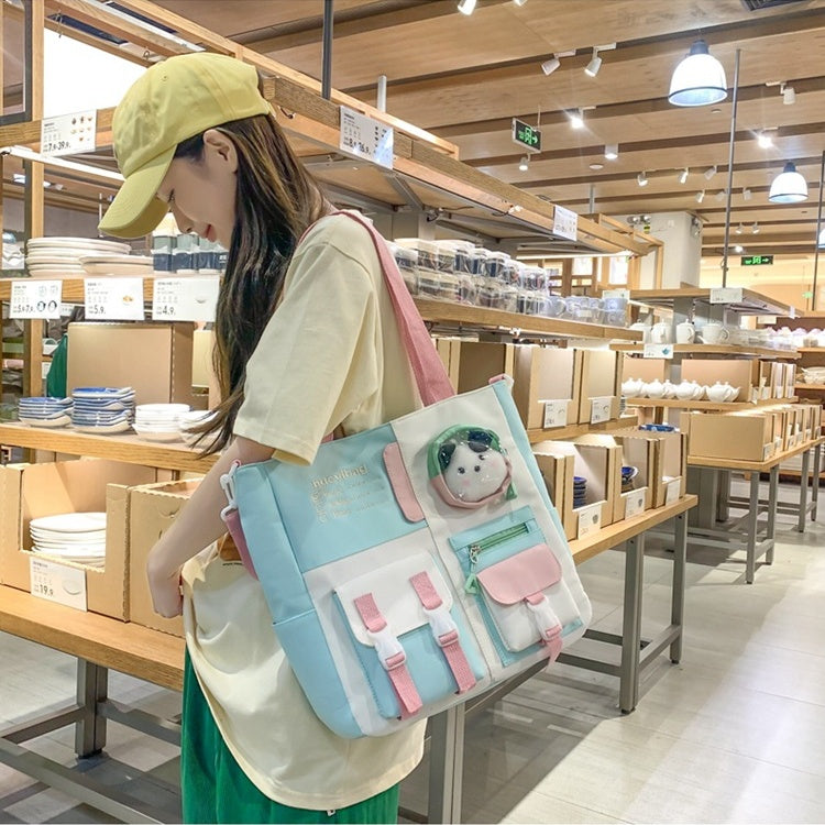 トートバッグ 学生バック レディース 軽い 弁当袋 手提げ袋 ハンドバッグ 帆布 大きめ