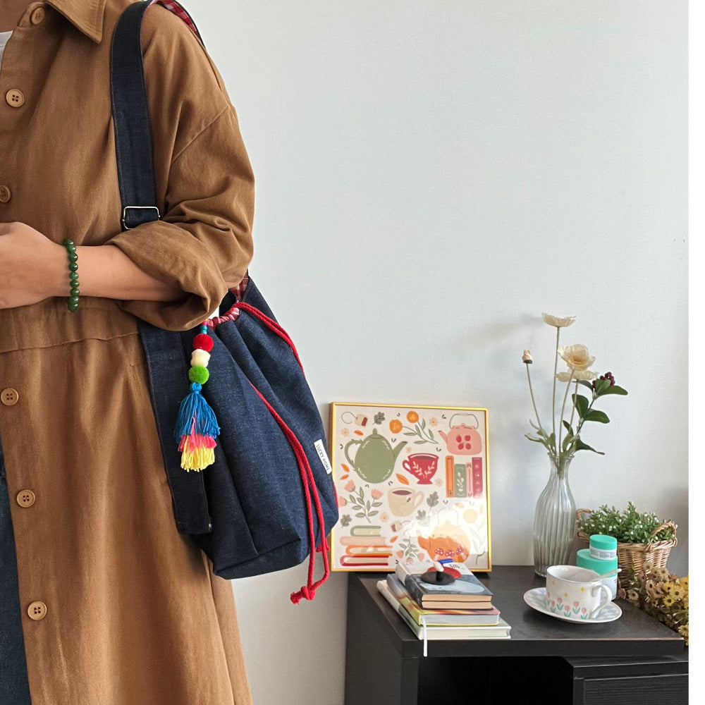 トートバッグ ショルダーバッグ 斜めがけバッグ レディース 大容量 巾着バッグ デニム