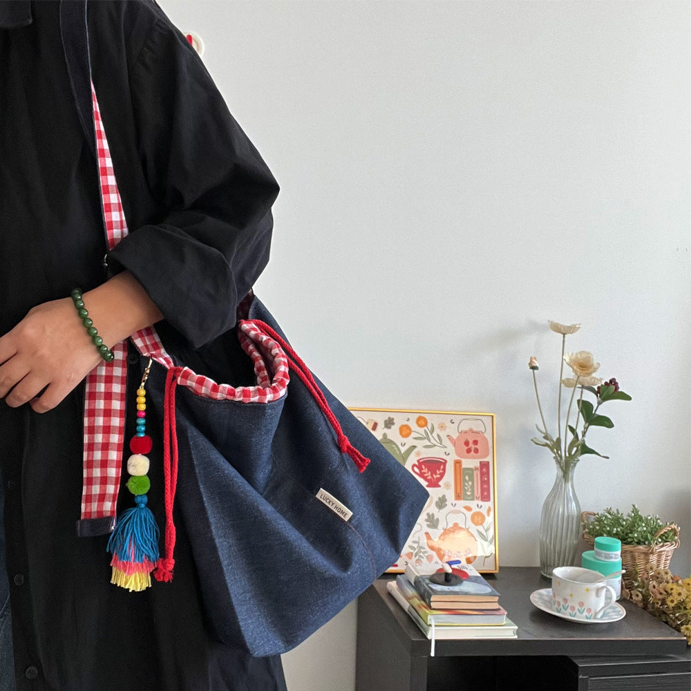 トートバッグ ショルダーバッグ 斜めがけバッグ レディース 大容量 巾着バッグ デニム