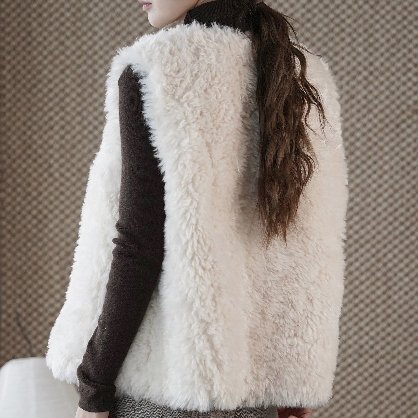 ベスト レディース 秋冬 フェイクファー 超柔らか モコモコ 単ボタン