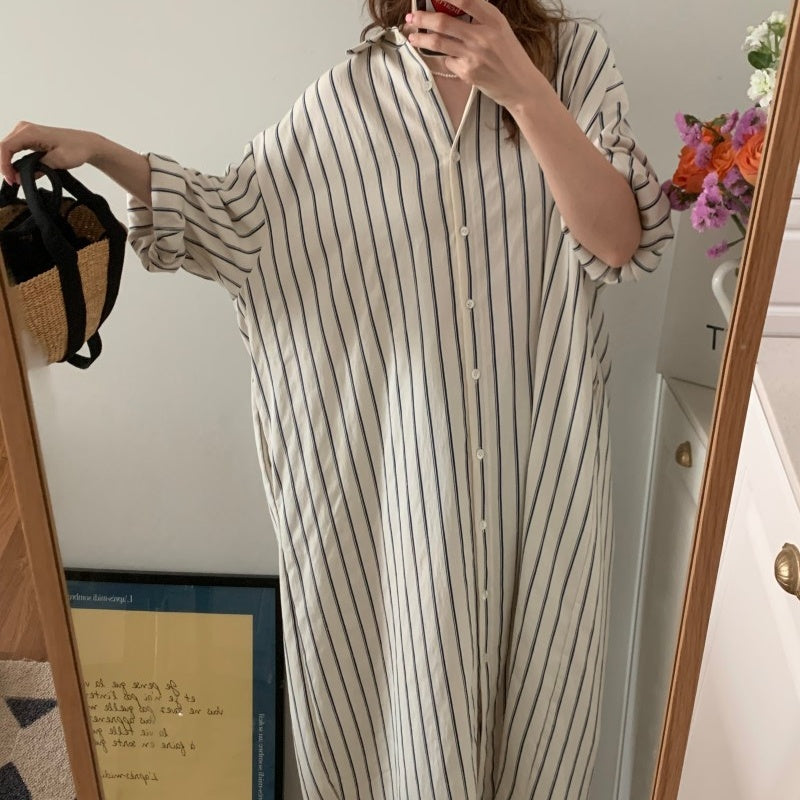 ストライプシャツ ブラウス ワンピース トップス レディース オーバーシャツ