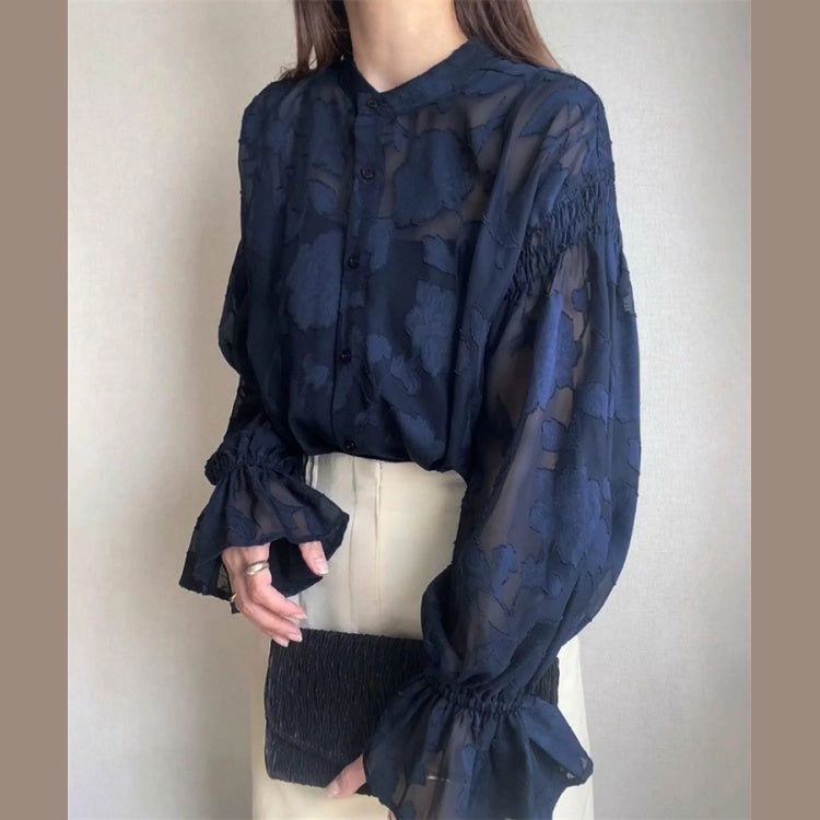 レースブラウス フラワーブラウス シフォンブラウス レディース トップス
