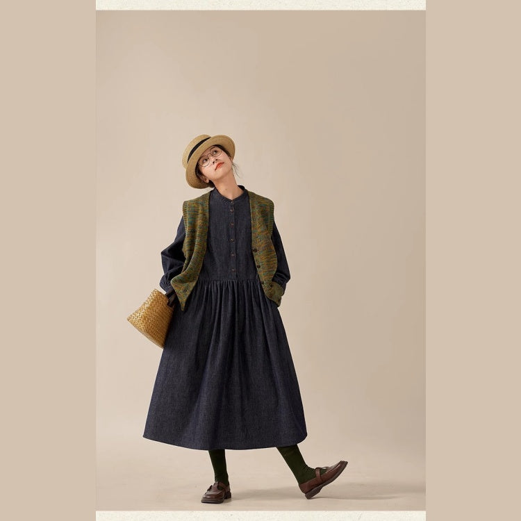 デニムワンピース ワンピース レディース 長袖 スプリングドレス 春服 エレガント