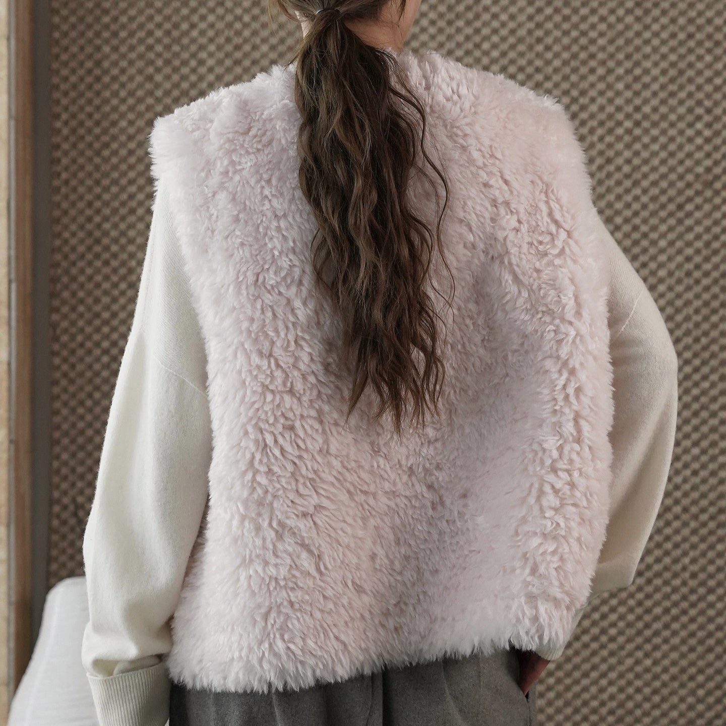ベスト レディース 秋冬 フェイクファー 超柔らか モコモコ 単ボタン