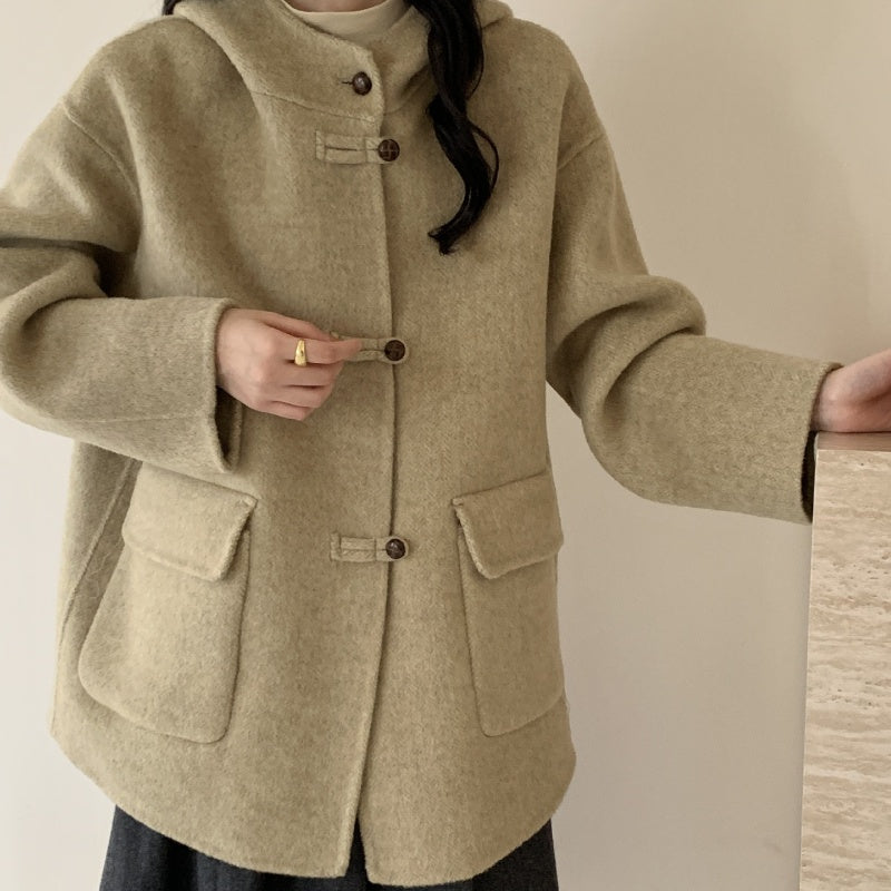 ダブルフェイスウールコート ウールコート ミディアムコート コート アウター