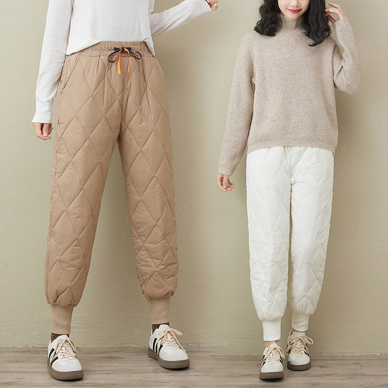キルティングパンツ パンツ レディース カーブパンツ ロングパンツ 秋冬 ガウチョパンツ