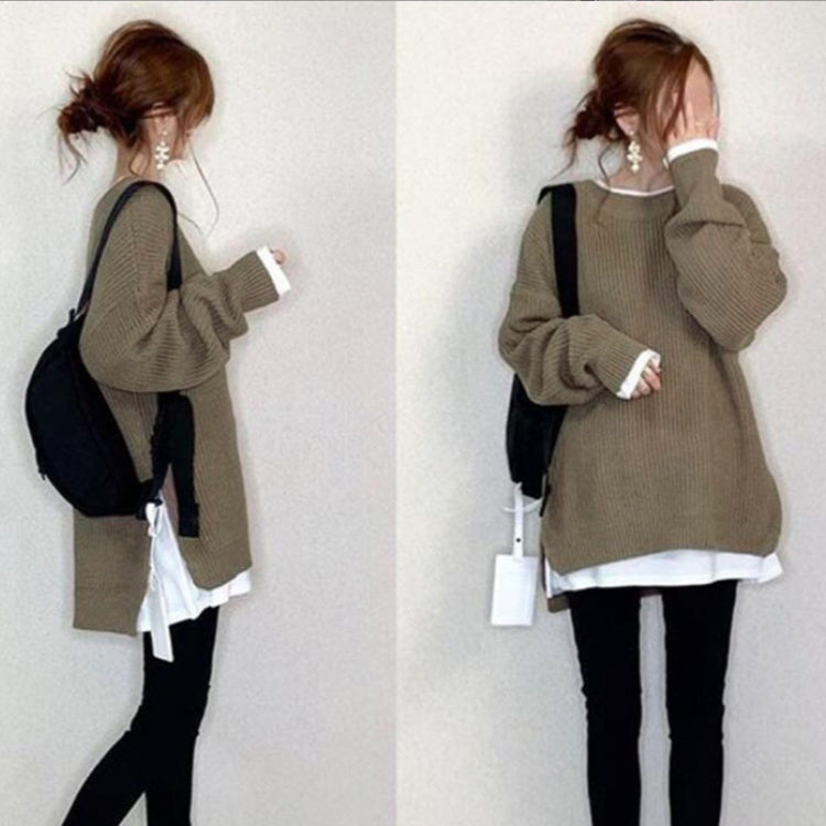 セーター ニット レディース 偽カーディガン 偽二枚 プルオーバー ピチニット