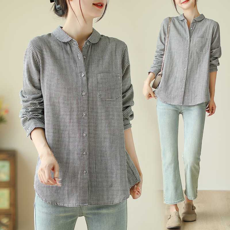 チェックシャツ ブラウス トップス レディース オーバーシャツ 長袖シャツ