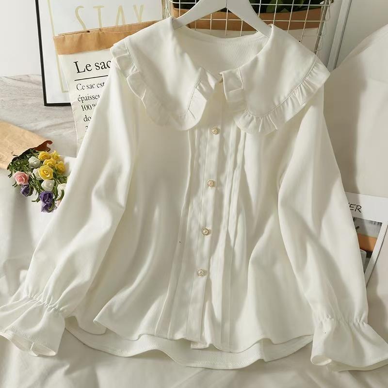 パフスリーブ ブラウス バルーンスリーブ シャツ 長袖 ストライプシャツ トップス