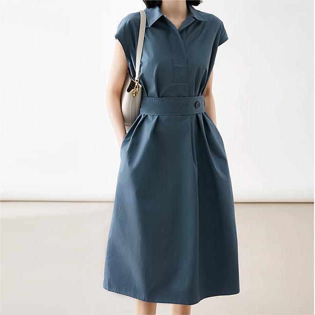 ワンピース レディース 夏服 POLOワンピース ピマコットン 上質コットン 半袖ワンピース