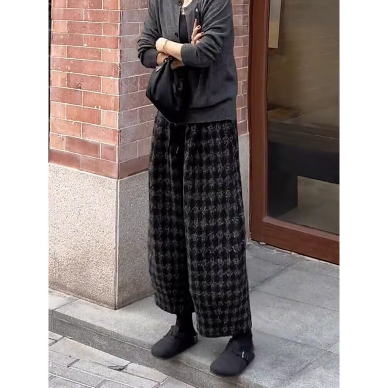 サルエルパンツ ワイドパンツ 高腰 デザイン レディース 映えパンツ 毛織り素材 秋冬アイテム