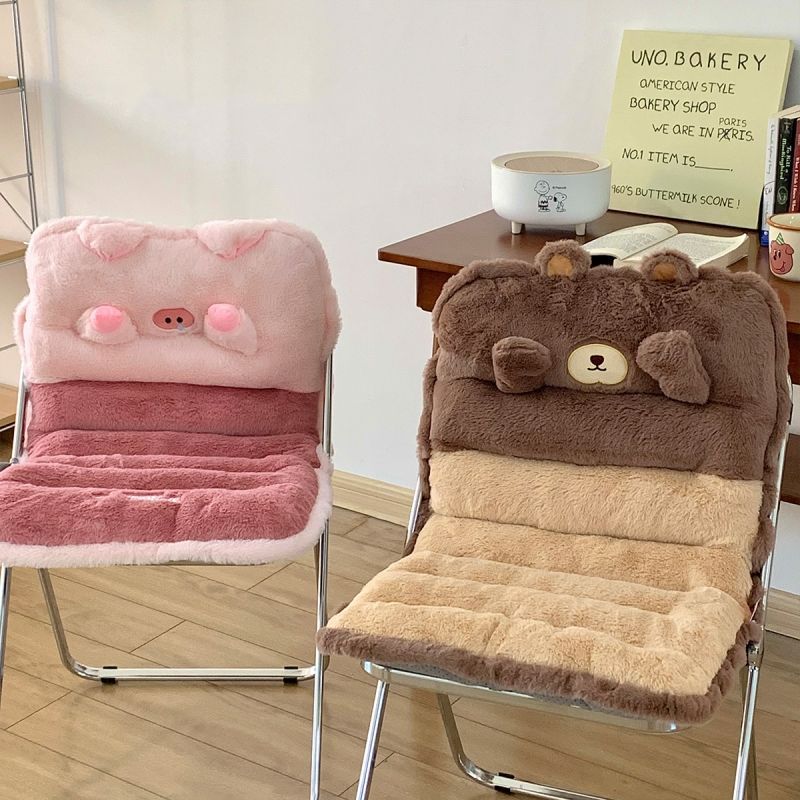 座布団 椅子用 背もたれ 動物デザイン かわいいクッション ふわふわ背もたれ一体型