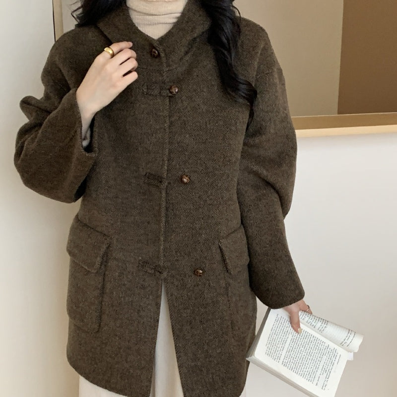 ダブルフェイスウールコート ウールコート ミディアムコート コート アウター