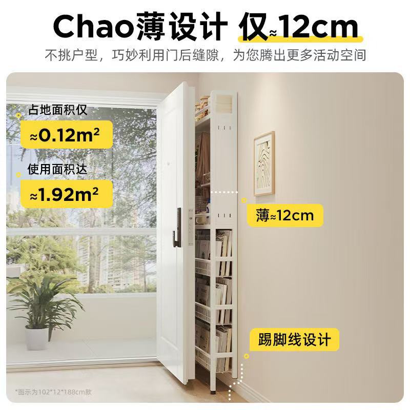 超薄型 隙間収納 扉裏収納棚 多機能扉裏収納 壁掛け ホワイト シンプル多層雑多オーガナ