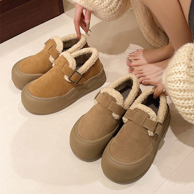 モカシン レディース 厚底 本革 スエード シープスキン 軽防水 レディース ムートンシューズ