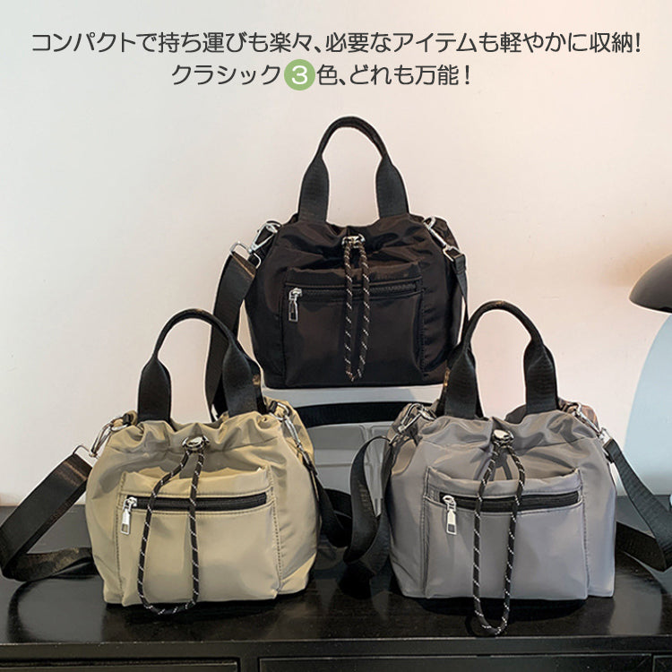 ショルダーバッグ 巾着バッグ 巾着付きバケツバッグ ワンショルダーバッグ