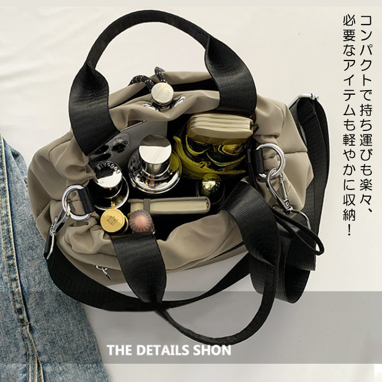 ショルダーバッグ 巾着バッグ 巾着付きバケツバッグ ワンショルダーバッグ
