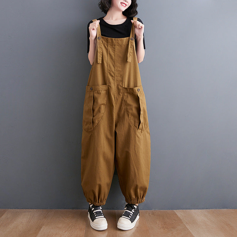 サスペンダーパンツ オールインワン サロペット ワイドサロペットパンツ ワンピース