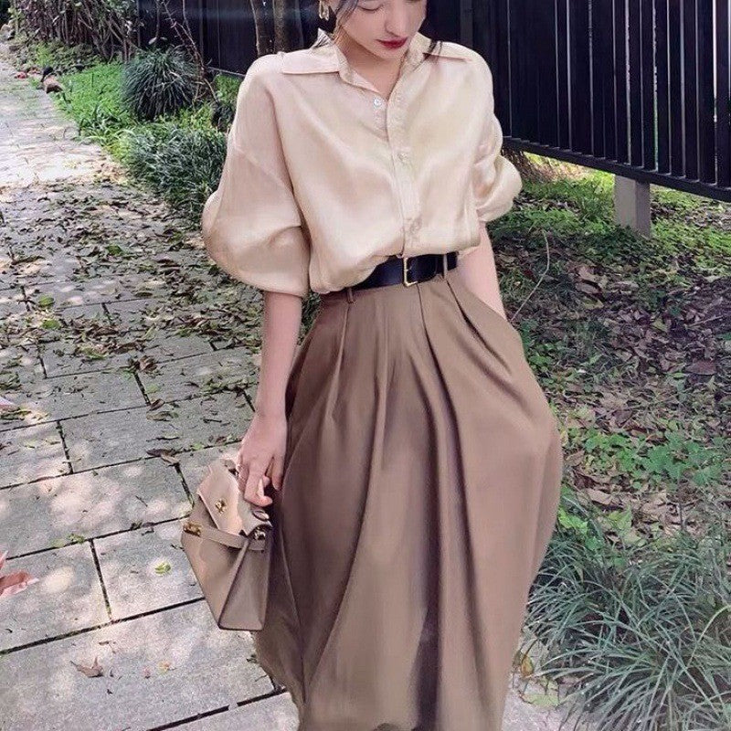 スカートセット レディース 高級感 港風 タンフェイスタイル 温柔 通勤 二点セット