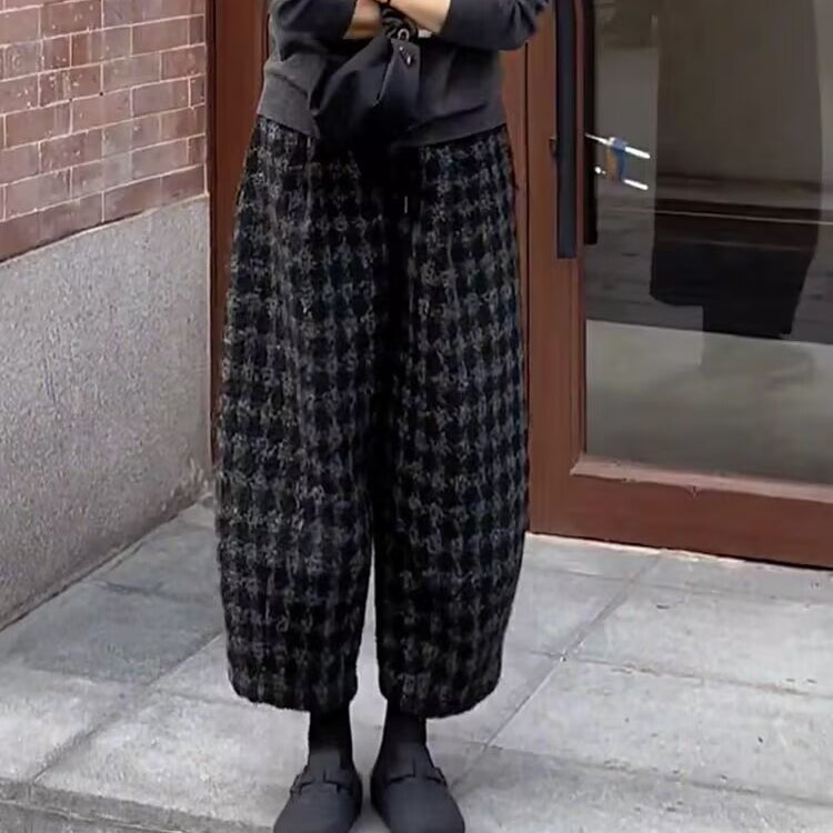 サルエルパンツ ワイドパンツ 高腰 デザイン レディース 秋冬アイテム シンプル カジュアル