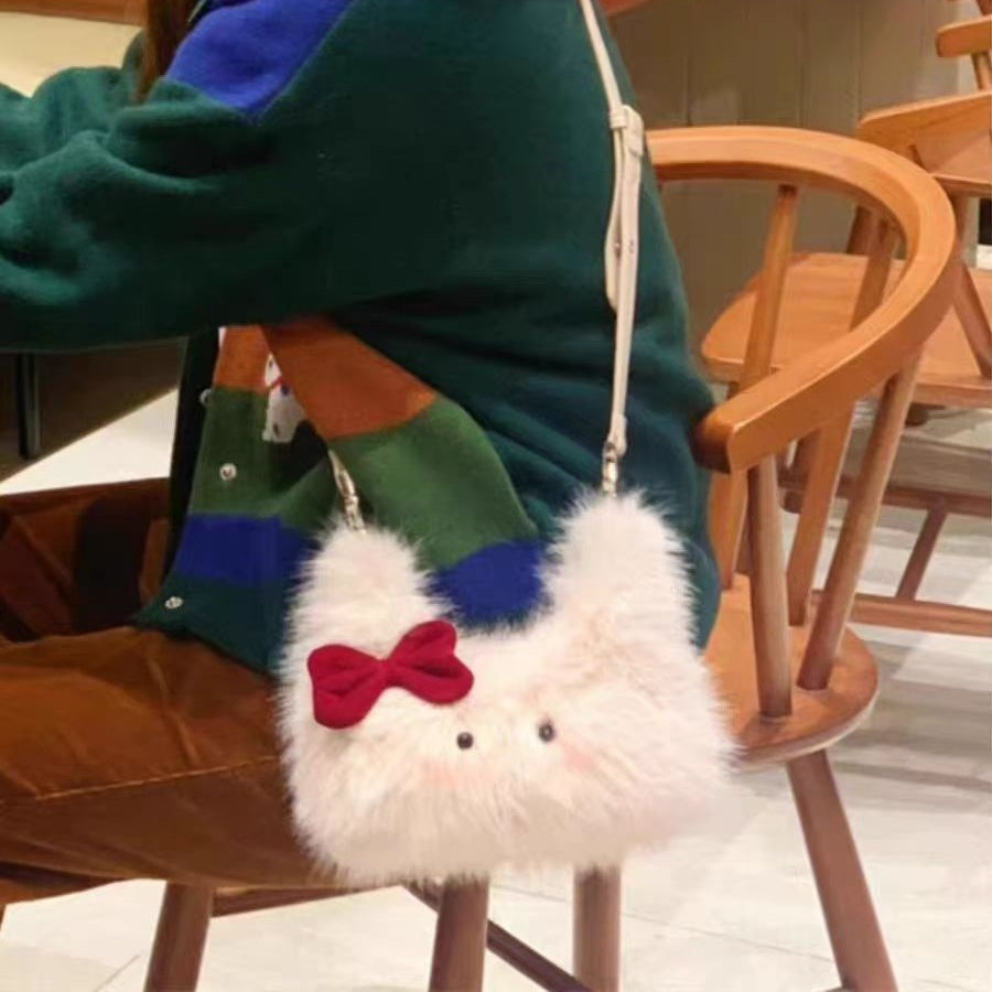 ファーバッグ 猫バッグ 可愛い バッグ 学生用 ショルダーバッグ 斜め掛け