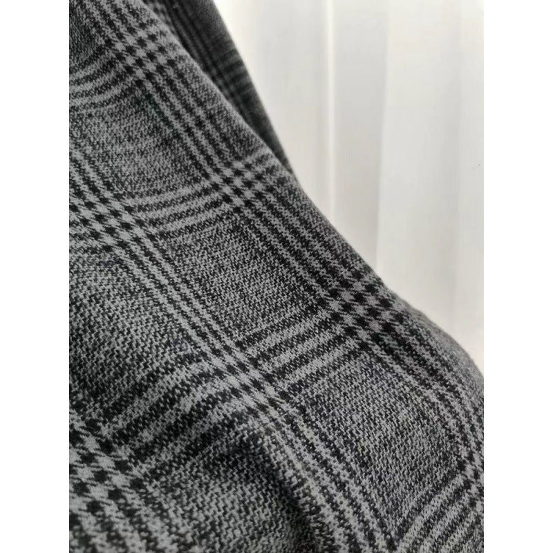 チェッカーフラッグ チェック ワイドパンツ 八分丈 レディース ダンス ストレートパンツ