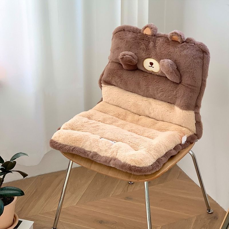 座布団 椅子用 背もたれ 動物デザイン かわいいクッション ふわふわ背もたれ一体型
