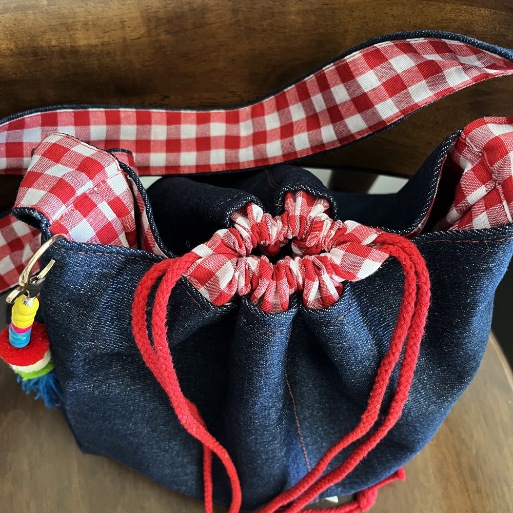 トートバッグ ショルダーバッグ 斜めがけバッグ レディース 大容量 巾着バッグ デニム