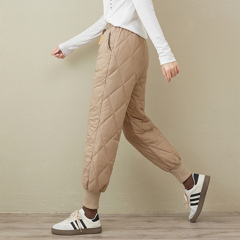 キルティングパンツ パンツ レディース カーブパンツ ロングパンツ 秋冬 ガウチョパンツ