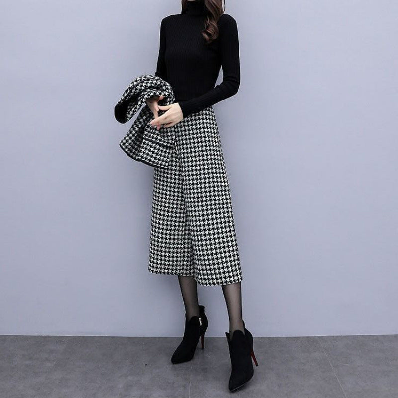 千鳥格子スーツ レディース セットアップ ウールタッチ 事務服 高品質 長袖