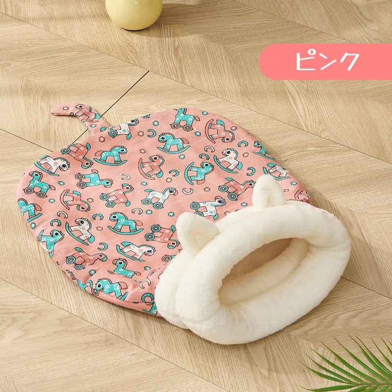 猫寝袋 ペットベッド 猫ベッド あったか寝袋 ペットマット 寝袋 寝ぶくろ クッション 座布団 布団