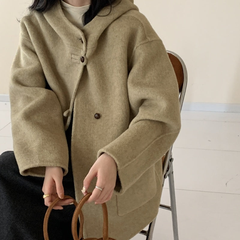 ダブルフェイスウールコート ウールコート ミディアムコート コート アウター