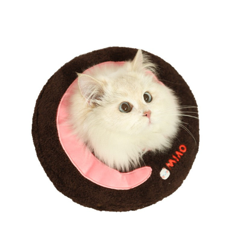 猫 エリザベスカラー デザイン ソフト 軽量 充填綿 柔らかい ドーナツ形 術後 保護 舐め防止